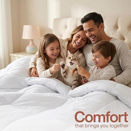 Utopia Bedding Duvet Insert, Comforters Queen Size 88 x 88 Inches, White | Cozy All Season Comforter for Kids, Boys, Girls, and Teens, Down Alternative Fill, Soft Microfiber Shell, Machine Washable thumbnail 4