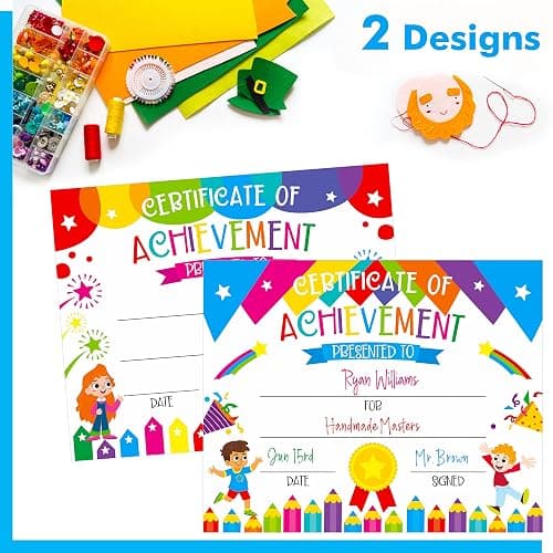 40 PCS Preschool Diploma, Certificate of Achievement in 2 Designs Colorful Certificate of Awards School Classroom Supplies for Kids Students Kindergarten Boys Girls thumbnail 3