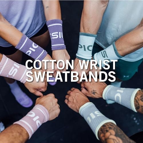 PICSIL - Cotton Sports Wristbands | Absorbent and Breathable | Ideal for Gym, Cross Training, Running and Tennis | Use with Grips | Unisex Design | thumbnail 5