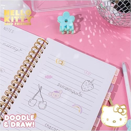 Hello Kitty And Friends Agenda, 70 Pages, Hardcover Planner, Hello Kitty & Kuromi Stickers, Sanrio Stuff, Cute School Supplies, Cute Stationery, Hello Kitty School Supplies, Sanrio Accessories - Pink Gold Foil Planner thumbnail 5