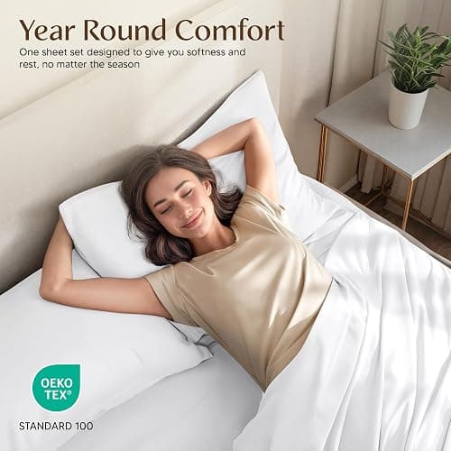 Utopia Bedding Queen Size Sheet Set – 4 Piece Bed Sheets, Soft and Breathable Microfiber, Includes 1 Fitted Sheet, 1 Flat Sheet and 2 Pillowcases – Oeko Tex (White) thumbnail 5