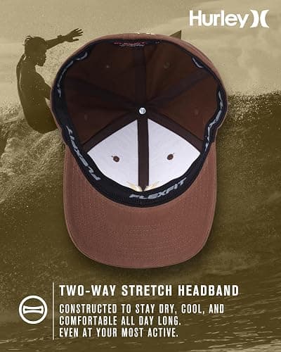 Hurley Mens Baseball Cap - Flexfit Fitted Baseball Caps for Men (Sizes: S-XL) thumbnail 3