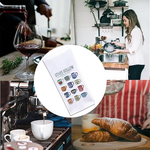 POFULL Luke's Diner Merch TV Show Inspired Gift Housewarming Gift Stars Hollow Founded 1779 Kitchen Towel thumbnail 4