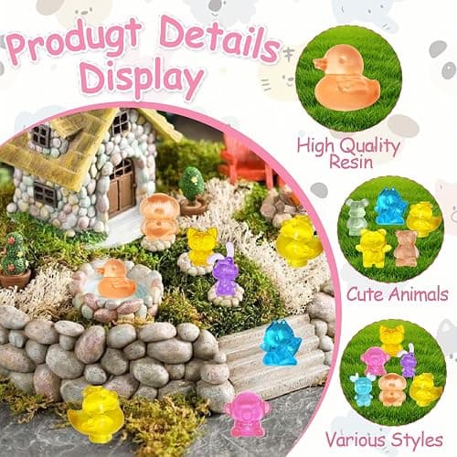LXBCTOP 120 PCS Mini Resin Animals Mixed Kit, Luminous Tiny Resin Animals, Colorful Miniature Resinous Animal, Glow In the Dark Mini Figures for Micro Landscape Fairy Garden Aquarium Dollhouse Decor thumbnail 3