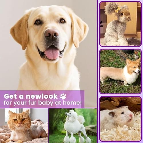 Veeconn Dog Paw Trimmer - 4-in-1 Dog Clippers Grooming Kit with Low Noise & IPX7 Waterproof Design Includes Comb Paw Trimmer Nail Grinder - Rechargeable & Cordless Pet-Friendly Clipper (Purple) thumbnail 7