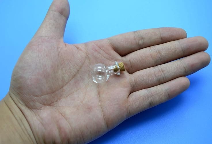 SHAOTONG 2ml Small Mini Glass Bottles Jars with Cork Stoppers.Wishing bottle drifting bottle wedding party DIY Etc. (D-20Pcs) thumbnail 6
