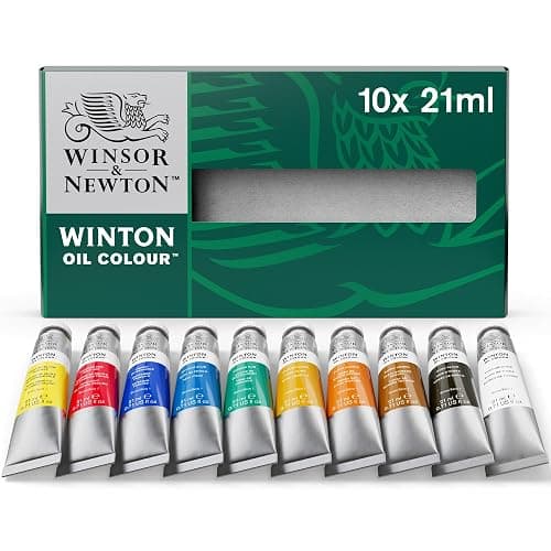 Winsor & Newton Winton Oil Color Paint, Basic Set, 10 x 21ml Tubes - Image 1