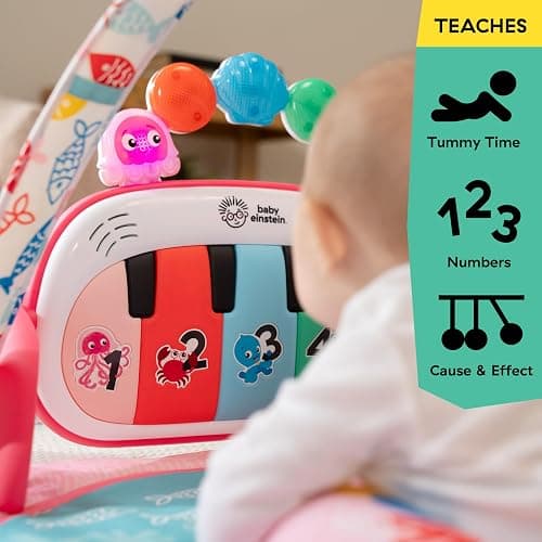 Baby Einstein Ocean Explorers 4-in-1 Kickin Tunes Jellyfish Jamboree Music & Language Discovery Gym, Pink, Ages 0 Months and Up thumbnail 11