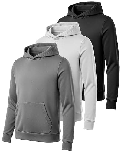PURE CHAMP 3 Pack Mesh Boys Hoodies Active Athletic Quick Dry Pullover Hoodies For Boys Essentials Hoodie Lightweight 4-20 - Image 1