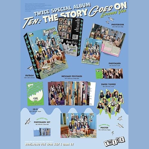 TWICE - Special Album TEN: The Story Goes On EPISODE Ver. Outbox + Photobook + Message Postcard R + Paper Topper + Gift thumbnail 2