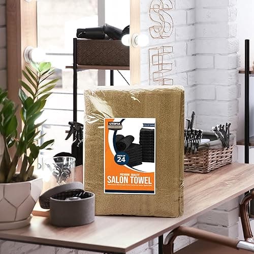Utopia Towels Cotton Bleach Proof Salon Towel 16 by 27 inches, Bleach Safe Gym 100% Cotton Hand Towel, 24 Pack, Camel thumbnail 8