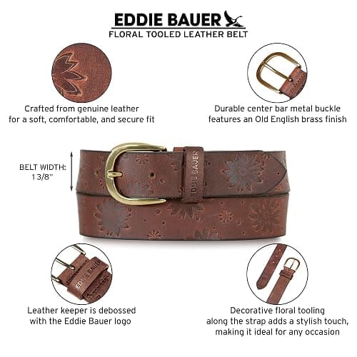 Eddie Bauer Women's Casual Leather Belts with Durable Metal Buckle thumbnail 6