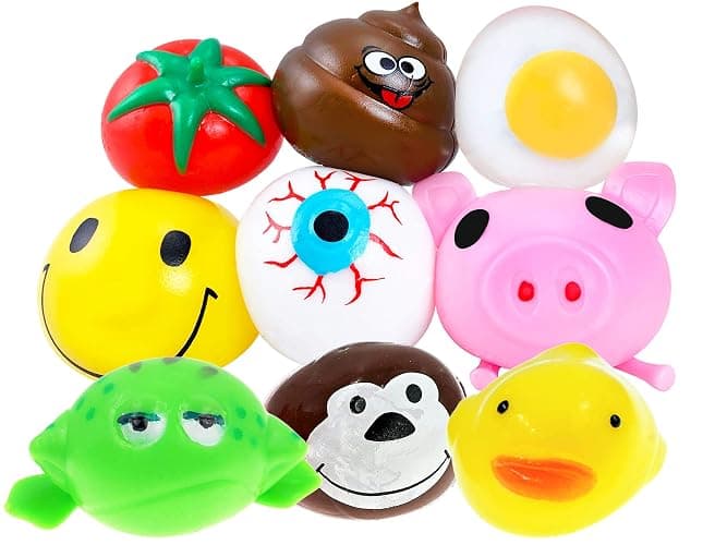 JA-RU Splat Ball Squishy Fidget Balls (2 Balls Assorted) Squishy Egg & Poop Funny Fidget Toys for Kids & Adults. Stress Relief Autism ADHD Sensory Toys. Easter Basket Stocking Stuffers. 5303-2slp thumbnail 3