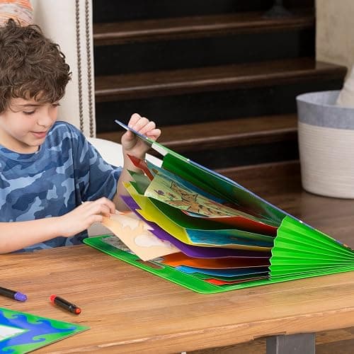 HearthSong My Art Place Expandable Color-Tabbed Portable Art Storage Portfolio with Decorative Frame, 19" x 15¼" thumbnail 2