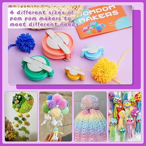 BUTUZE Yarn Ball Winder, Yarn Winder for Crocheting, Stitch Markers Knitting Kit, Pom Pom Maker, Convenient Ball Winder Hand Operated for Yarn, with Easy Installation for Yarn Storage thumbnail 7
