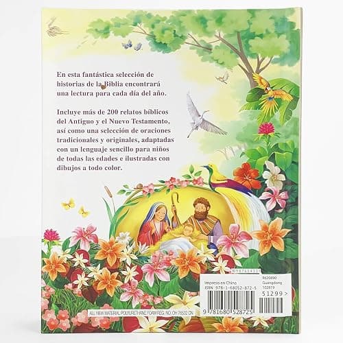 365 Historias de la Biblia y Oraciones / 365 Bible and Prayers Padded Treasury Guilded (Spanish Language), Ages 3-8 (en español) (Little Sunbeams) (Spanish Edition) thumbnail 9