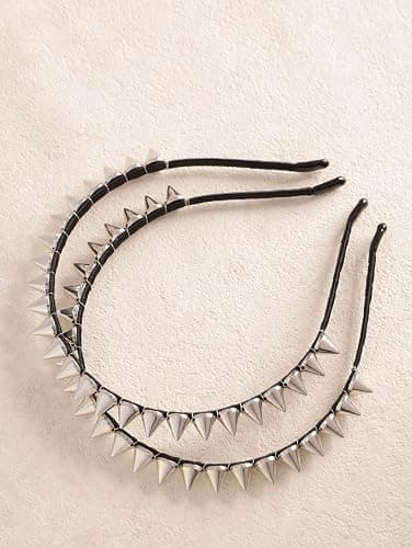 Sacina Gothic Emo Punk Grunge 2 Pieces of Black Spike Headbands, Goth Hair Accessories, Goth Halloween Hair Accessories thumbnail 6