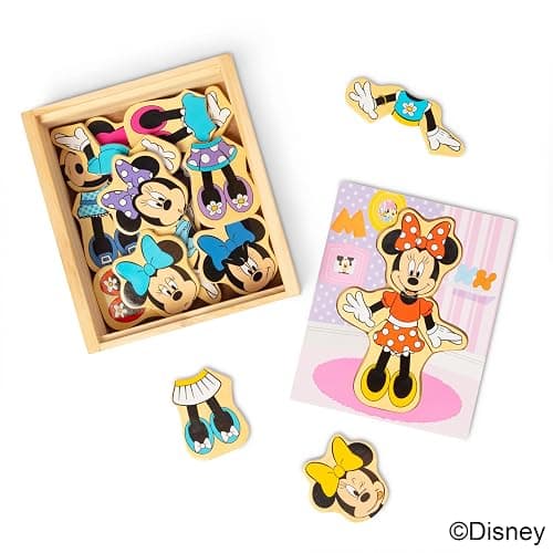 Melissa & Doug Disney Minnie Mouse Dress-Up Puzzle, 18 Pieces Mix and Match Outfits, Sorting & Matching Toy with Storage Case, Educational Puzzle for Toddlers Ages 3+ thumbnail 4