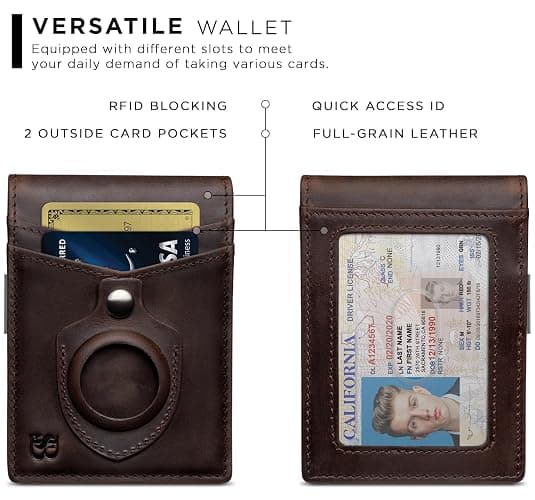 SERMAN BRANDS Money Clip Wallet - Mens Wallets slim Front Pocket RFID Blocking Card Holder Minimalist Mini Bifold thumbnail 4