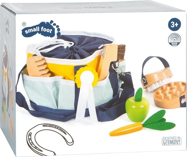 small Foot Spielzeug Pferdepflege-Set Hobby Horse mit Tasche, kindgerechte Utensilien aus Holz, Zubehör für das Pferdespiel, 12419 thumbnail 14