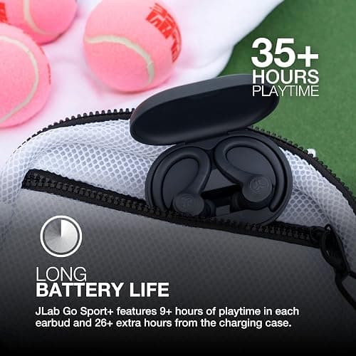 JLab Go Sport+ Wireless Workout Earbuds Featuring C3 Clear Calling, Secure Earhook Sport Design, 35+ Hour Bluetooth Playtime, and 3 EQ Sound Settings (Light Blue) thumbnail 2