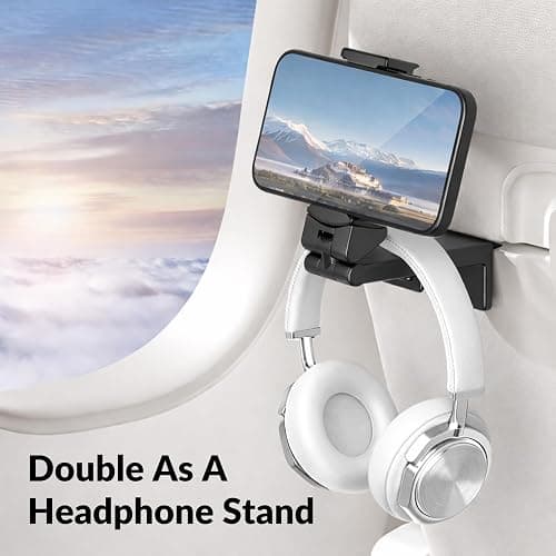 Perilogics Universal in Flight Airplane Phone Holder Mount. Hands Free Viewing with Multi-Directional Dual 360 Degree Rotation. Pocket Size Must Have Airplane Travel Essential Accessory for Flying thumbnail 9