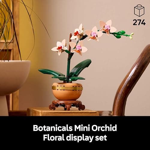 LEGO Botanicals Mini Orchid - Artificial Flowers Set for Adults - Indoor Plant with Terracotta Style Flowerpot - Home Decor Gift for Mother's Day - 10343 thumbnail 4