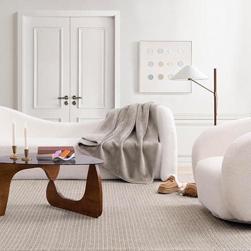UGG Whitecap Plush Throw Blanket Fleece Soft Fluffy Throw Blankets for Couch or Bed, Home Decor, Luxury, Machine Washable, 50-inch x 70-inch, Light Grey Seal thumbnail 6