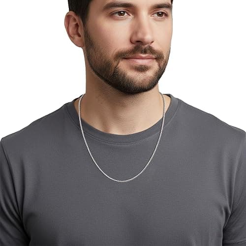 Fiusem Wheat Chains for Men and Women, 2/2.5/3/4/5mm Silver Tone/14K Gold Plated/Black Necklace Chain, Stainless Steel Mens Necklace 16-28 Inch thumbnail 4