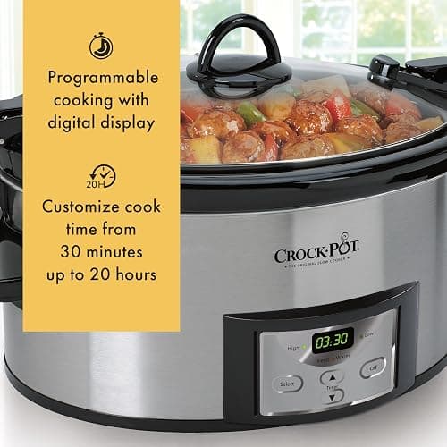 Crock-Pot 6 Quart Cook & Carry Programmable Slow Cooker with Digital Timer Stainless Steel (CPSCVC60LL-S) pack of 1 thumbnail 5