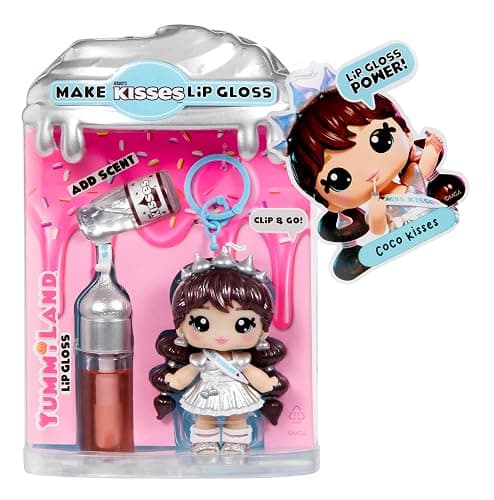 Yummiland x Licensed Sweets Lip Gloss Doll: HERSHEY'S KISSES Includes DIY Lip Gloss + Removable Keychain, Cosmetic Play, Collectible, Ages 4+ thumbnail 7