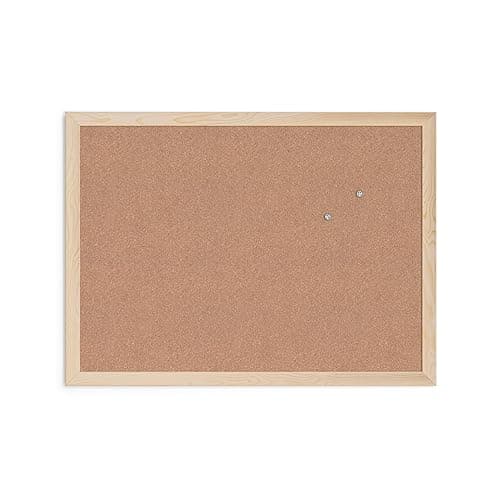 U Brands Cork Bulletin Board, 18" x 24" Inches, Light Birch Wood Frame (265U00-01) - Image 1