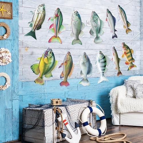 Abilat Gone Fishing Hanging Banner Fish Birthday Party Decorations for Kids Adults Bass Fishing Tournament Supplies Fish Themed Party Supplies Under The Sea Decor thumbnail 5