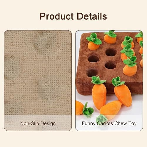 PUMEXFE Ferret Foraging Toys Novelty Carrot Snuffle Mat Interactive Pet Treat Enrichment Toys for Small Animals Bunny Rabbit Chinchilla Guinea Pig Hamster (12Carrot) thumbnail 4