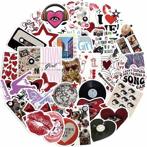 50Pcs Aesthetic Downtown Girls Stickers Pack Cool Trendy Y2K Stickers for Water Bottle Funny Waterproof Sticker for Teens Adults Vinyl Sticker for Laptop Skateboard Party Supplies(Downtown) thumbnail 6