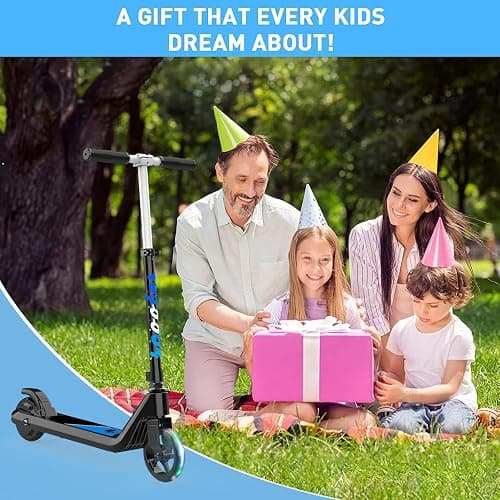 LINGTENG Electric Scooter for Kids Age 6-10, Kick-Start Boost Scooter with Adjustable Speed and Height, Flash Wheel & Deck Lights thumbnail 9