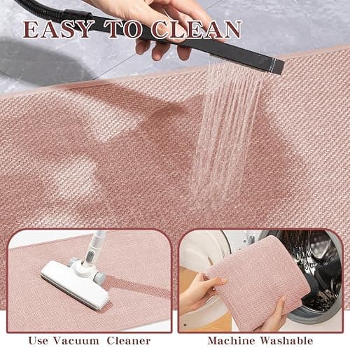 *BOUGHT* Bathroom Rugs Mat 24x17, Ultra Thin Non Slip Bath Mat Small Quick Dry Absorbent Bath Mat for Bathroom Floor, (Pink, 24"x17") thumbnail 7