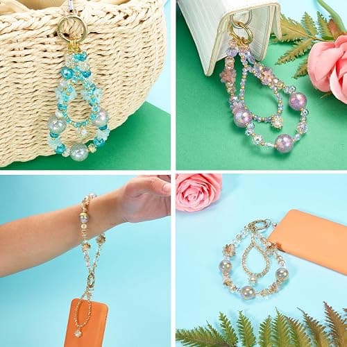 LEGENTLISUR Flower Phone Charm Cute Beaded Phone Wrist Strap for Camera Bag Keychain Wallet Pendants Decor thumbnail 7