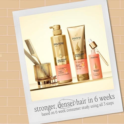 Alix Earle Pantene Abundant & Strong 5-Piece Gift Set - Regimen includes Shampoo (13.5 oz), Conditioner (8 oz), Serum (2 oz) for Hair Loss, Thinning, Anti-Breakage, Volume - Grows Healthier thumbnail 4
