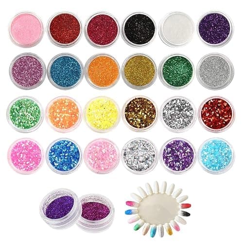 12 Jars of Nail Art Glitter Powder, 12 Jars of Nail Art Glitter, Nail Glitter Powder, Craft Fine Glitter Powder, Laser Gradient Glitter Powder, DIY Handmade Decorative Accessories - Image 1