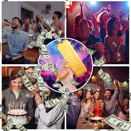 OBEST Money Gun Shooting, Money Gun Toy, Fake US Dollar Banknotes, Golden Prop Gun, Money Rain, Suitable for Parties, Weddings, Party Games thumbnail 6