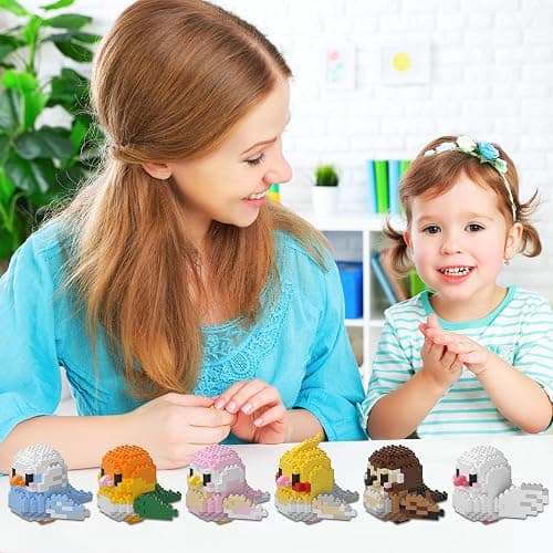 HJPLPXH Parrots Micro Mini Building Block Sets Birthday Gift for Kids, Animals Buildling Model Kits, Mini Bricks Birds Series Toys for Kids（6 Boxes） thumbnail 9