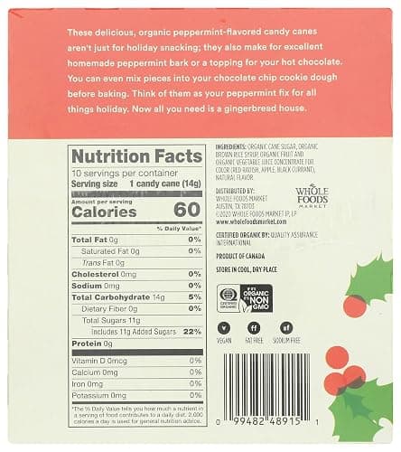 365 by Whole Foods Market, Organic Candy Canes 10 Count, 5 Ounce (Pack of 2) thumbnail 2