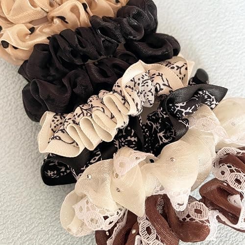 Mebloblo Mix Scrunchies for Women, High Elasticity Ties for Thin & Thick Hair, Stylish Scrunchies for Women Girls, Everyday Hair Scrunchy, Hair Styling Accessories, Ponytail Holder, 6 Sets (12PCS) thumbnail 5