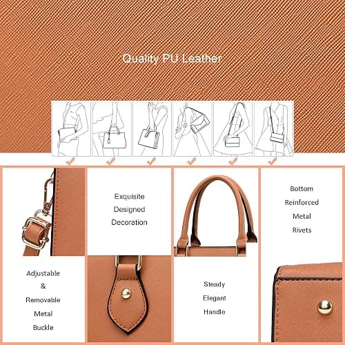 CHICAROUSAL Crossbody Purses and Handbags for Women PU Leather Tote Top Handle Satchel Shoulder Bags thumbnail 7