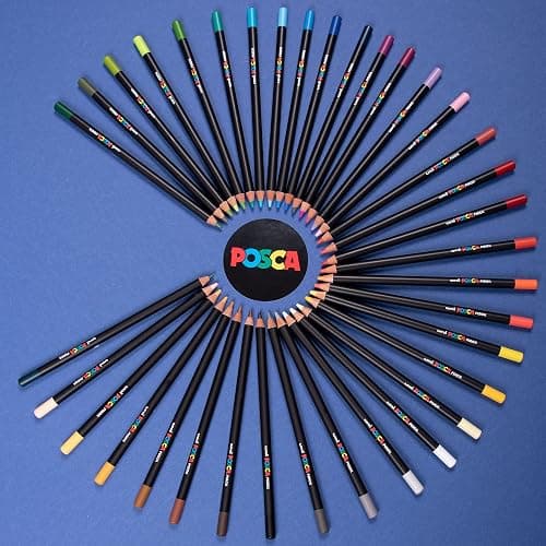 uni POSCA Colored Pencils, 4.0mm Lead, Assorted Set, 36 Pack thumbnail 5
