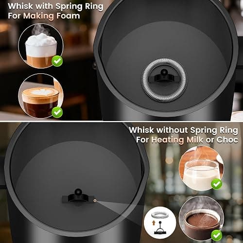 Kourice Milk Frother Electric, 4-in-1 Milk Frother and Steamer for Latte, Cappuccino, Hot & Cold Milk Froth Maker, Automatic Milk Steamer and Frother, Quiet One-Touch Operation, Easy to Clean thumbnail 4