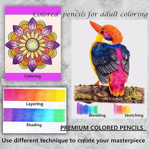 KALOUR 120 Colouring Pencils,Artists Soft Core with Vibrant Color,Ideal for Drawing Sketching Shading,Coloring Pencils for Adults Beginners thumbnail 5