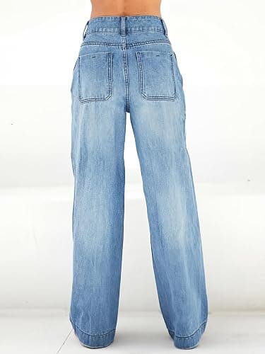 EMMIOL Women's 2026 Wide Leg Jeans Distress Mid Waist Denim Pants Vintage Y2K Trousers thumbnail 4