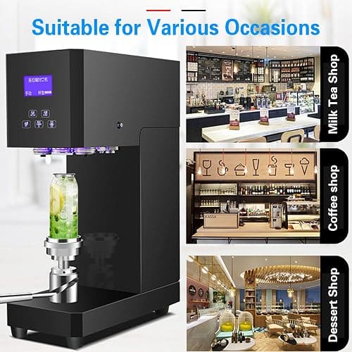 Automatic Can Sealer Machine - Electric Commercial Tin Cup Sealer For Aluminum/plastic Cans - 2.17" Diameter, 4.53"-6.69" Height, Ideal For Home, Cafe, Restaurant & Beverage Stores black thumbnail 3